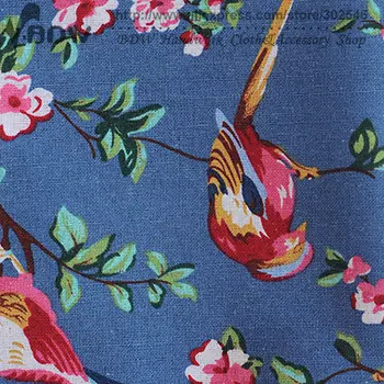 

Free Shipping Bird &Flower zakka small birds squid handmade kaozhen home table cloth curtain fluid cloth 148*50CM M94