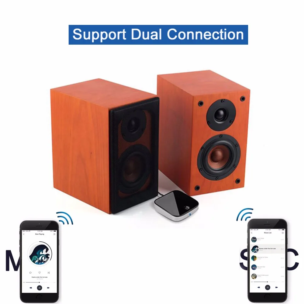 Bluetooth 4.1 Transmitter  Receiver Wireless 3.5mm Audio Adapter aptX Low Latency Pair 2 At Once For TV  Car Sound System (3)