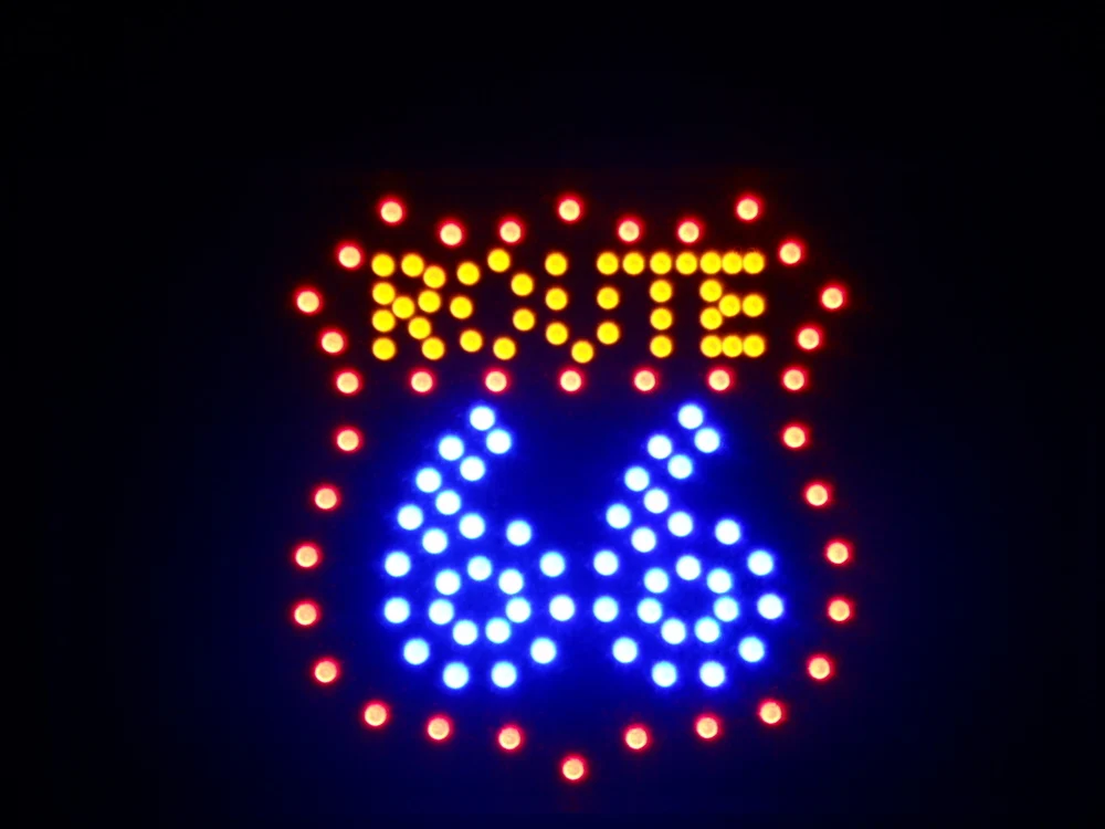

nled086-b Route 66 Road Bar LED Neon Sign 16" x 10