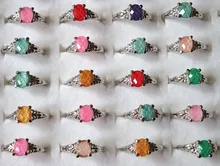 New wholesale jewelry mixed lots 10pcs cat-eye silver plated wedding rings jewelry