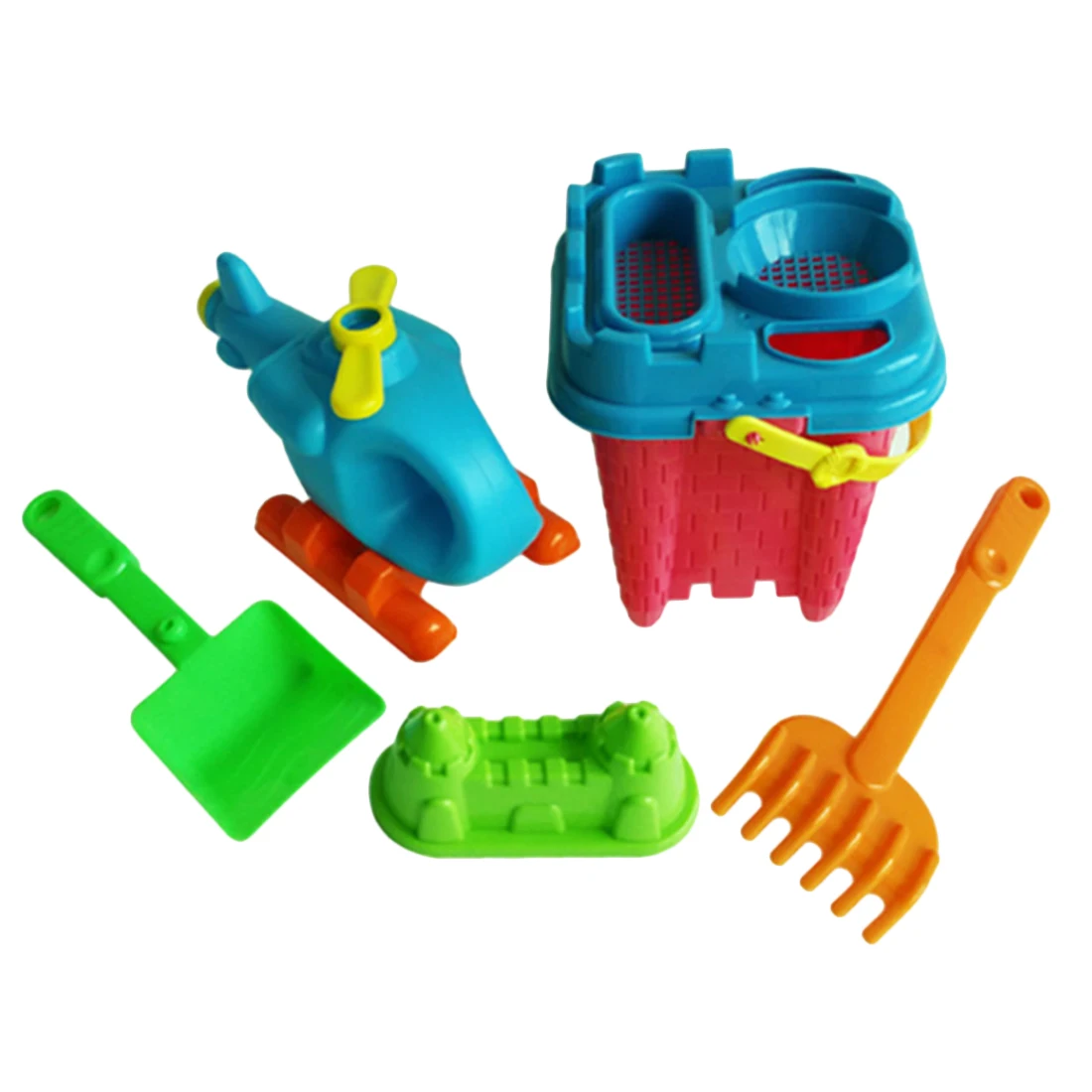 5 шт. пляжный песок наружные игрушки для детей вертолет игрушка набор с сетчатой сумкой для детей-цвет случайный