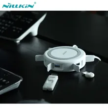 NILLKIN hermit Multifunctiona Ци Беспроводное зарядное устройство для Samsung/Nokia/Nexus/HTC/LG QI стандарт с концентратора 4 порта USB Multi зарядки