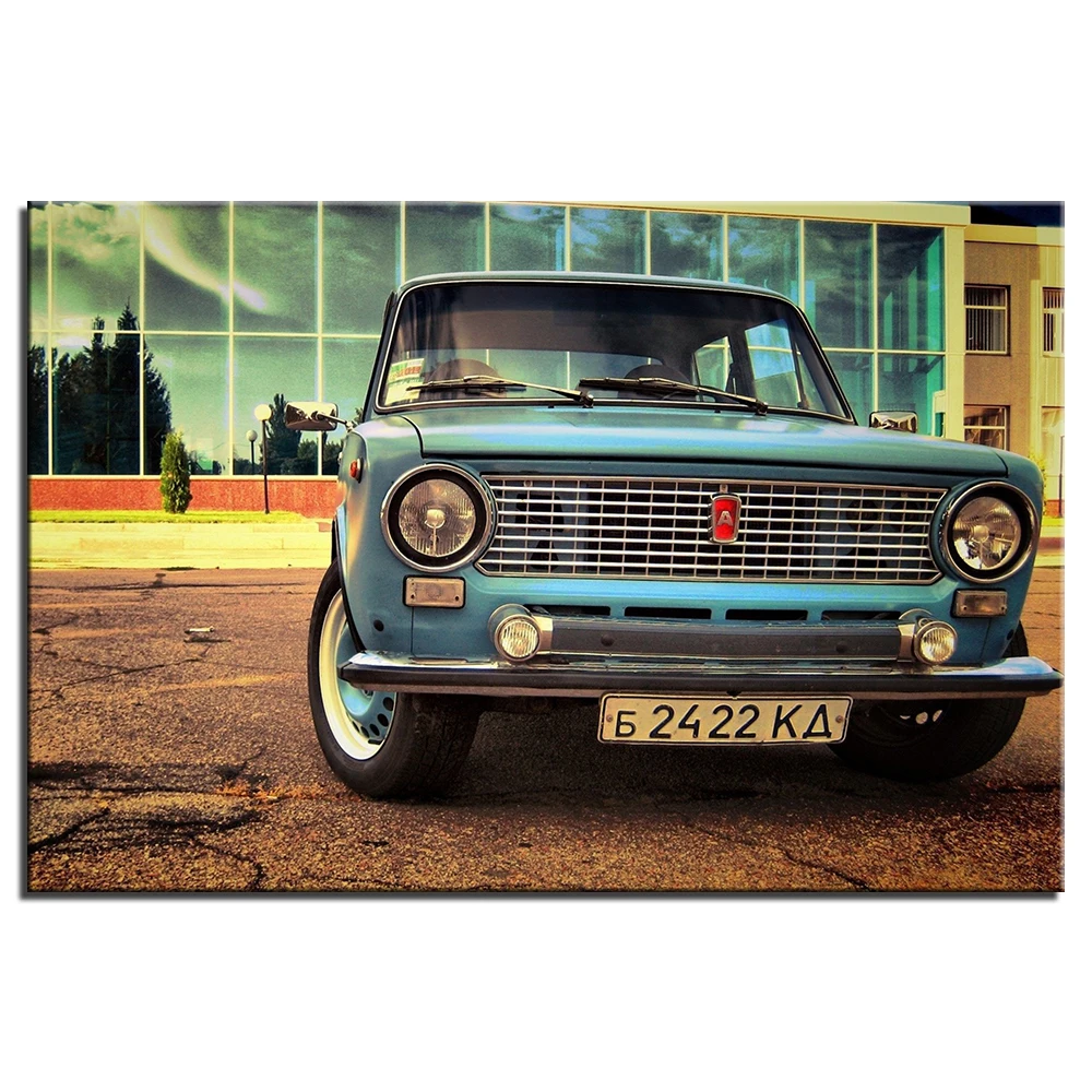 

Vaz 2101 Russia Vintage Car Poster Unframed Canvas Painting Wall Art Pictures Print For Living Room Home Decor