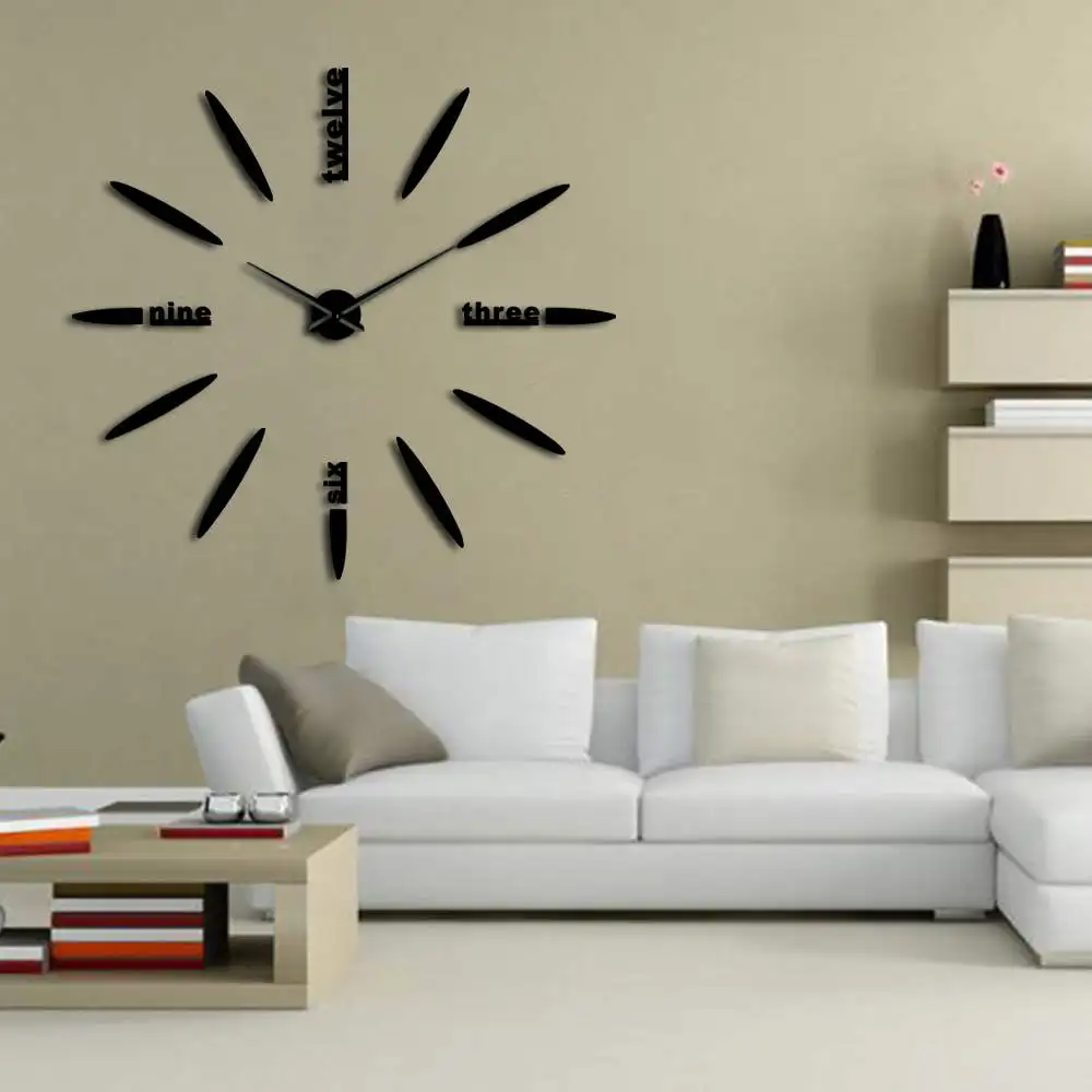 

Frameless DIY Large Wall Clock 3D Mirror Clock Watch Mute Wall Stickers for Living Room Bedroom Home Decorations Big Time Clock