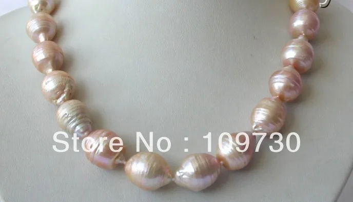

Jewelry 0012287 big 20mm baroque pink reborn keshi freshwater cultured pearl necklace