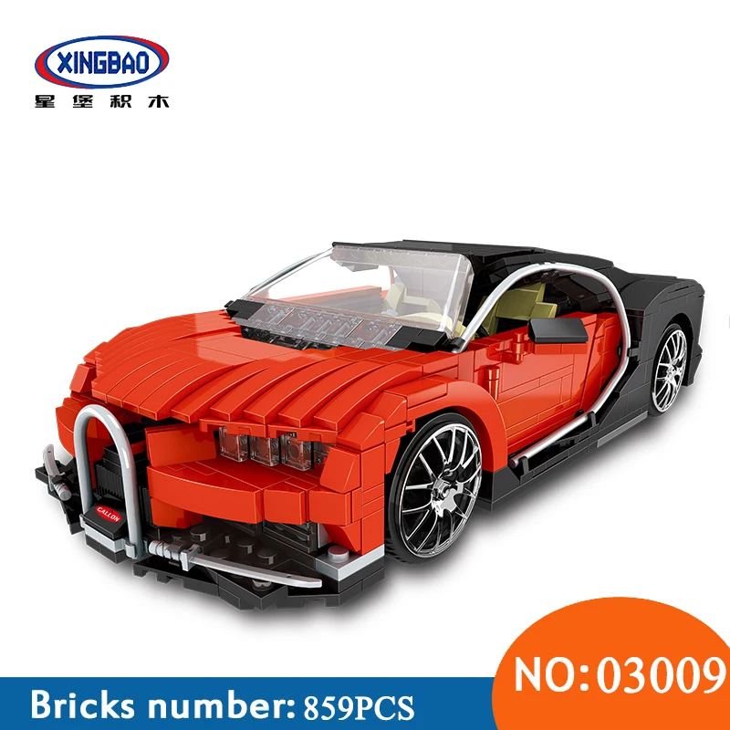 

XingBao 03009 859Pcs Creative MOC Technic Series The Gallon Supercar Set Educational Building Blocks Bricks Toys For Children