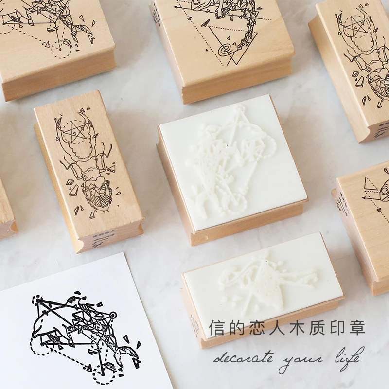 

Personality 1Pcs \ DIY Cute Creative Fun Retro Stamp Wooden Seal Diary Calendar Scrapbook Student Stationery Office Supplies