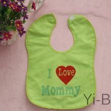 12 шт./компл. YB0024 зеленый я люблю маму детские нагрудники слюнявчик для младенца полотенца детский нагрудник водонепроницаемый нагрудник