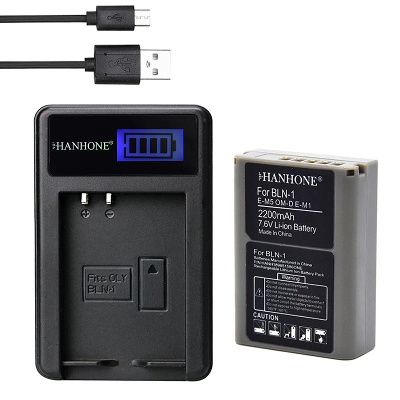 2200 мА/ч, BLN-1 BLN1 PS-BLN1 цифровой Камера Батарея+ ЖК-дисплей USB зарядка для Olympus E-M5 OM-D E-M1 E-P5 L15 EM5 OMD E-M5 II Батарея