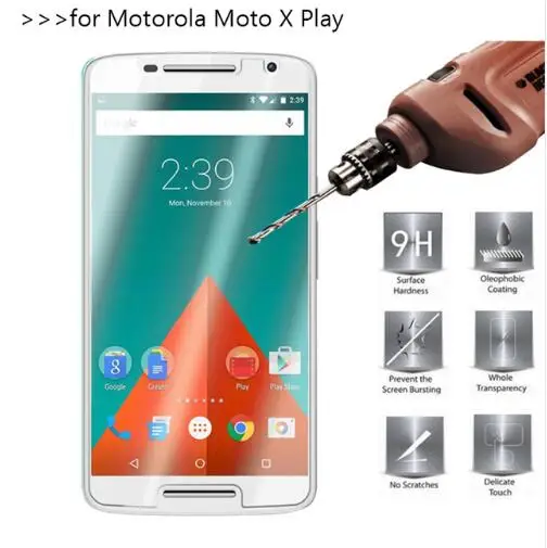 

2Pack 0.26mm 9H Premium Tempered Glass For Motorola Moto X Play XT1563 XT1561 2015 Screen Protector Toughened protective film