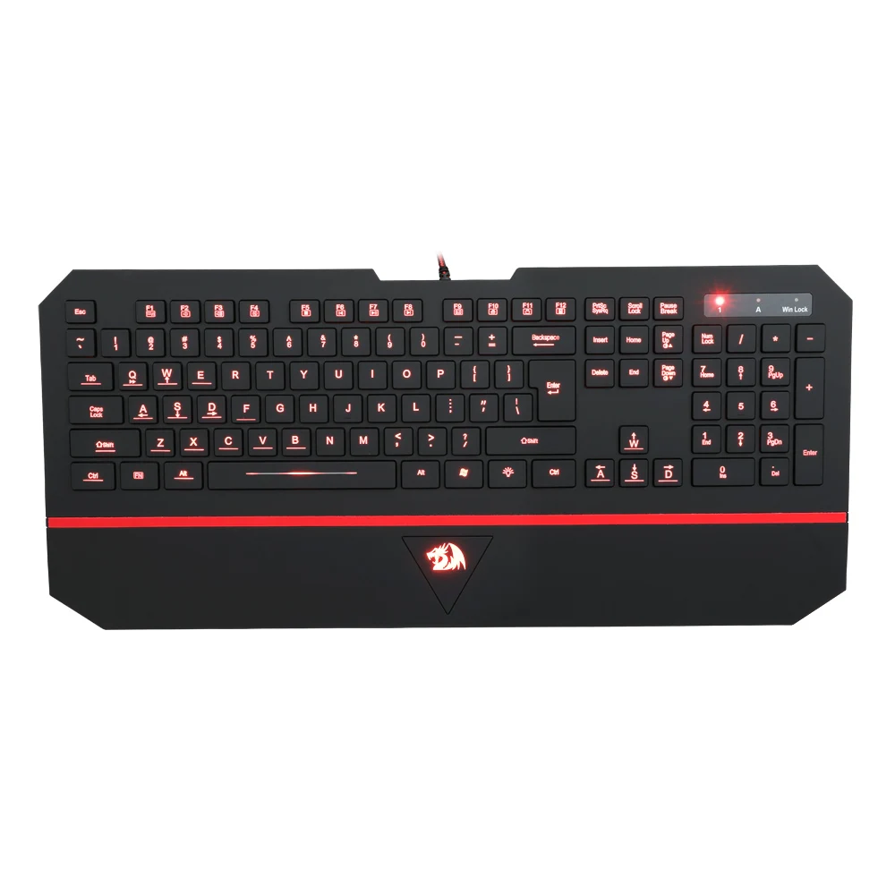 

Redragon K502 RGB LED Backlit Gaming Keyboard with Wrist Rest Illuminated 104 Key Silent Computer Keyboard For Home Office