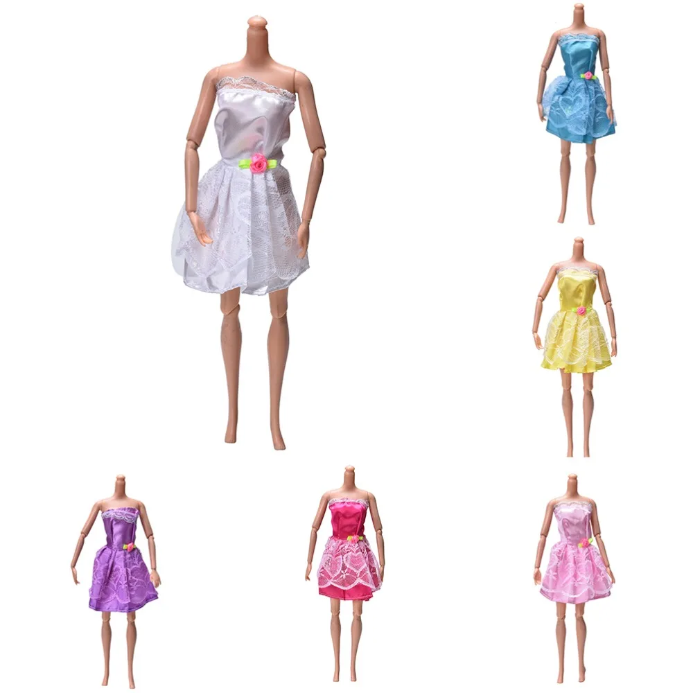 6 Color New Cute Pretty Handmade Party Clothes Fashion Dress For Barbie