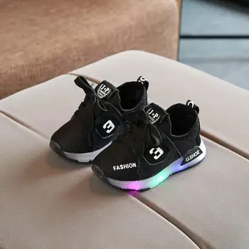

fashion Children's luminous shoes breathable mesh baby LED sports shoes kids Glowing sneakers lightweight sports shoes