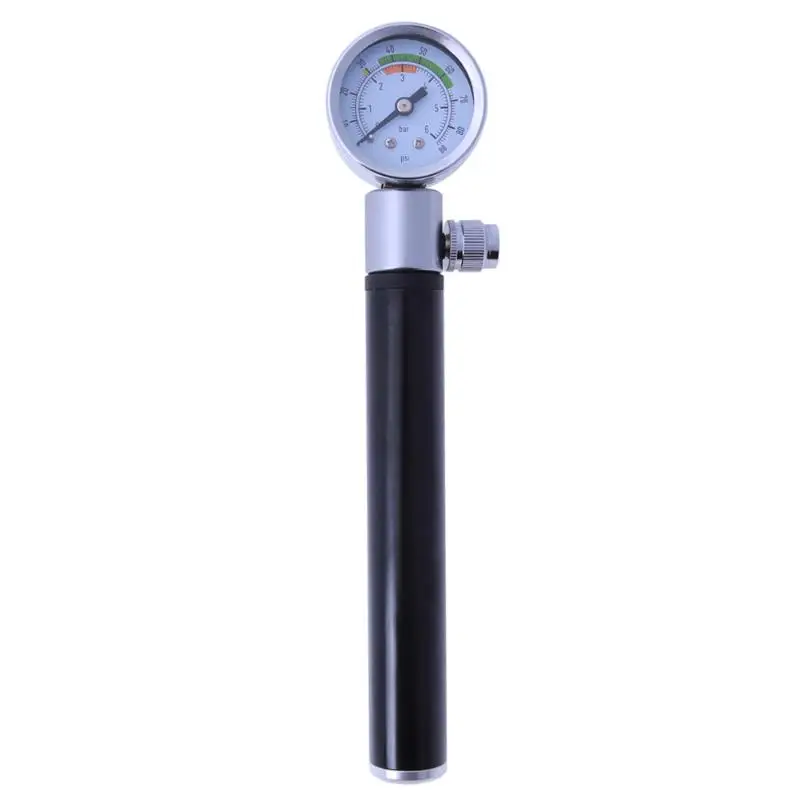 Bicycle Pump With Gauge 88psi High Pressure Shock Hand Mini Pump Hose