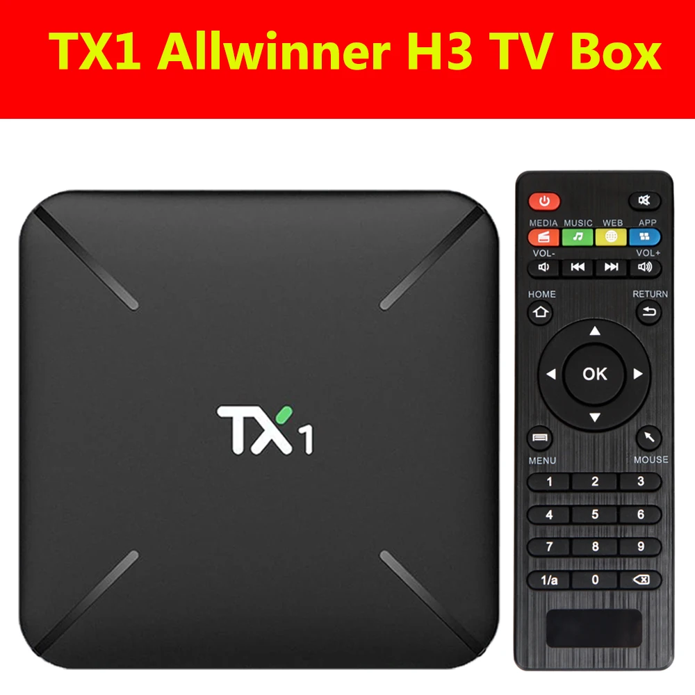

TX1 Allwinner H3 TV Box Android 7.1 OS Smart TV Box 1GB 8GB Quad Core 2.4GHz + 100Mbps Support H.265 Set top box 1GB 8GB X96mini