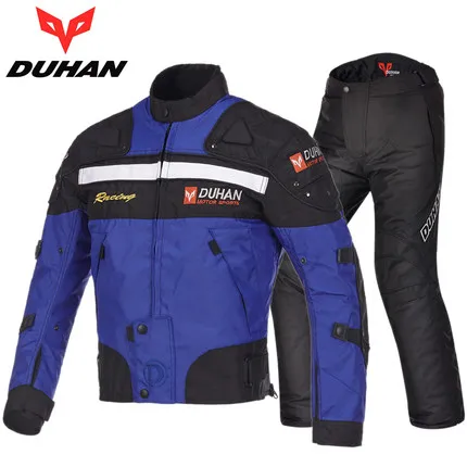 DUHAN/куртка для езды на мотоцикле; костюм; теплая мотоциклетная одежда; брюки - Цвет: Синий