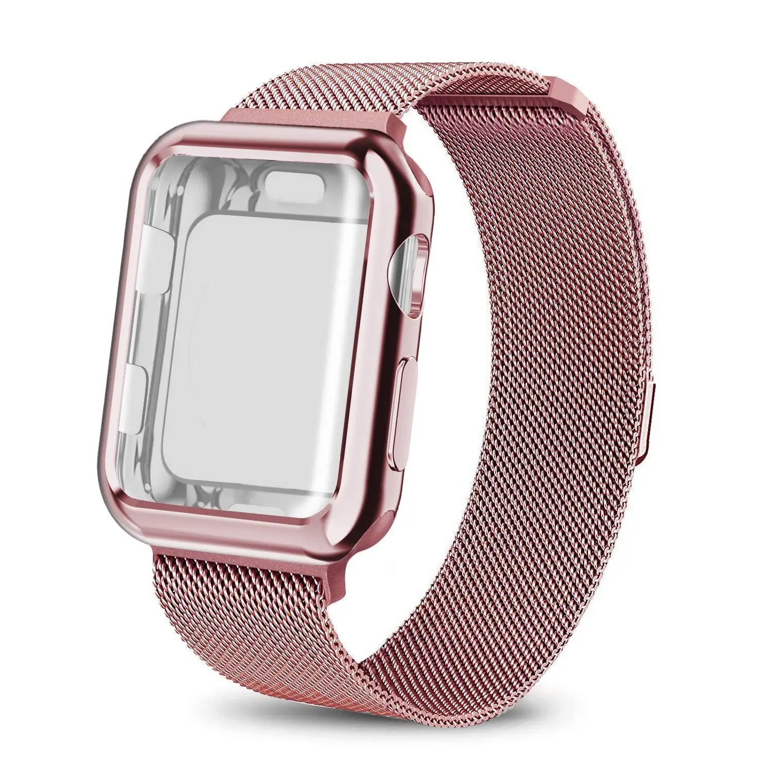 Milanese Loop Stainless Steel strap + case For Apple Watch 40mm 44mm 38mm 42mm Screen Protector Sport Bracelet for iWatch bands