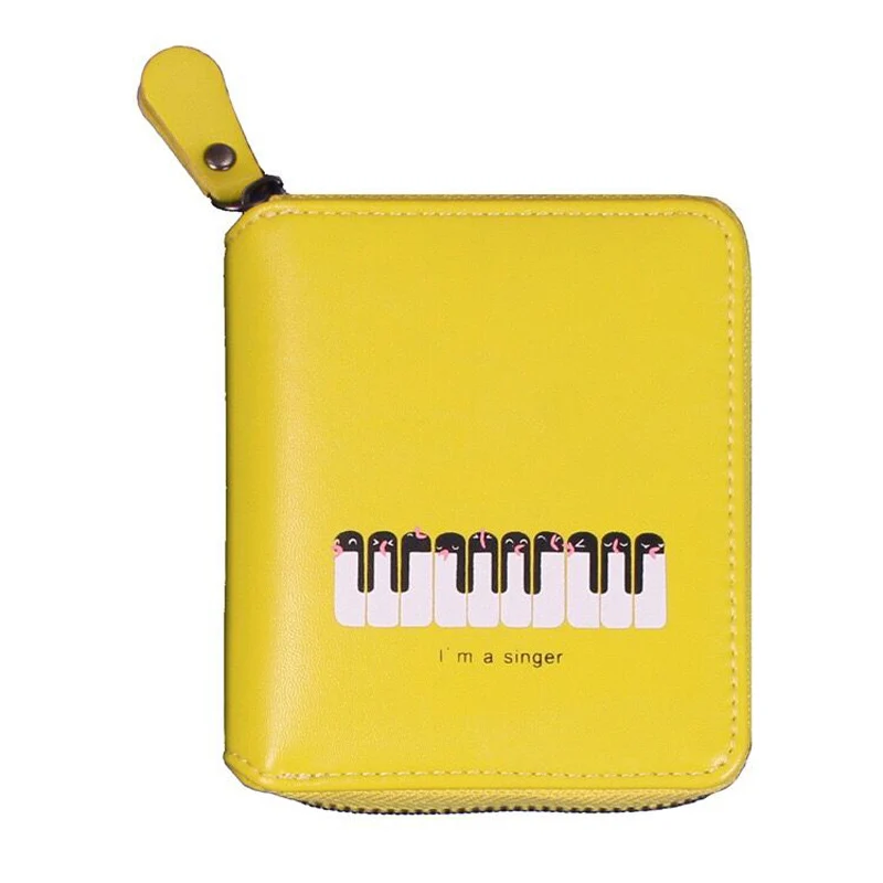 

White Bear Blue Dolphin Black White Piano Fly elephant Funny Prints Female Short Wallets Candy Color Tree Mini Money Bag 18 New