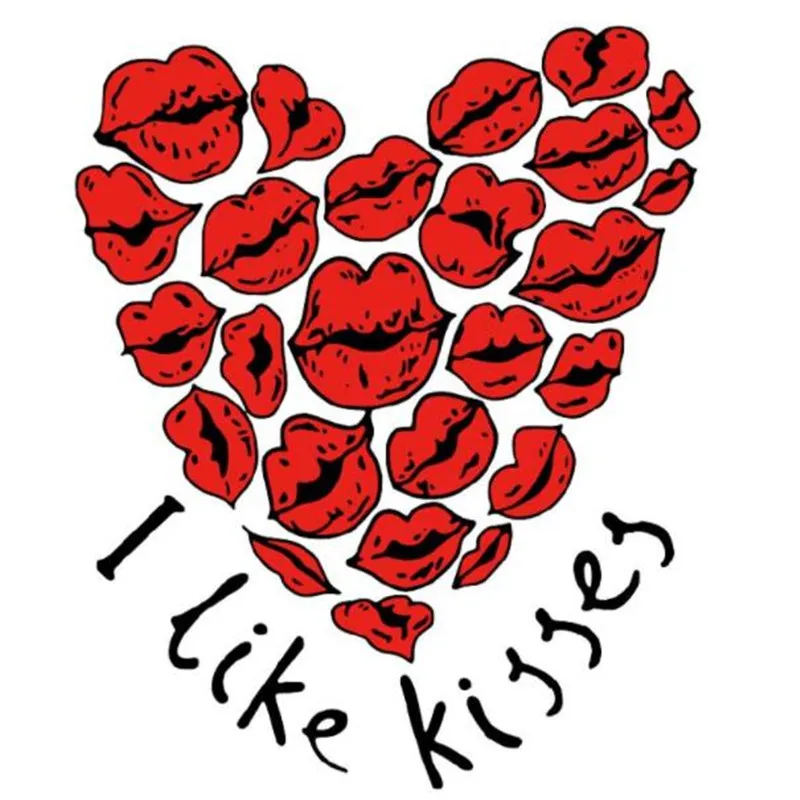 

T shirt women Diy pvc patch sexy red lips biker patches for clothing heat transfer printing clothes for stickers free shipping