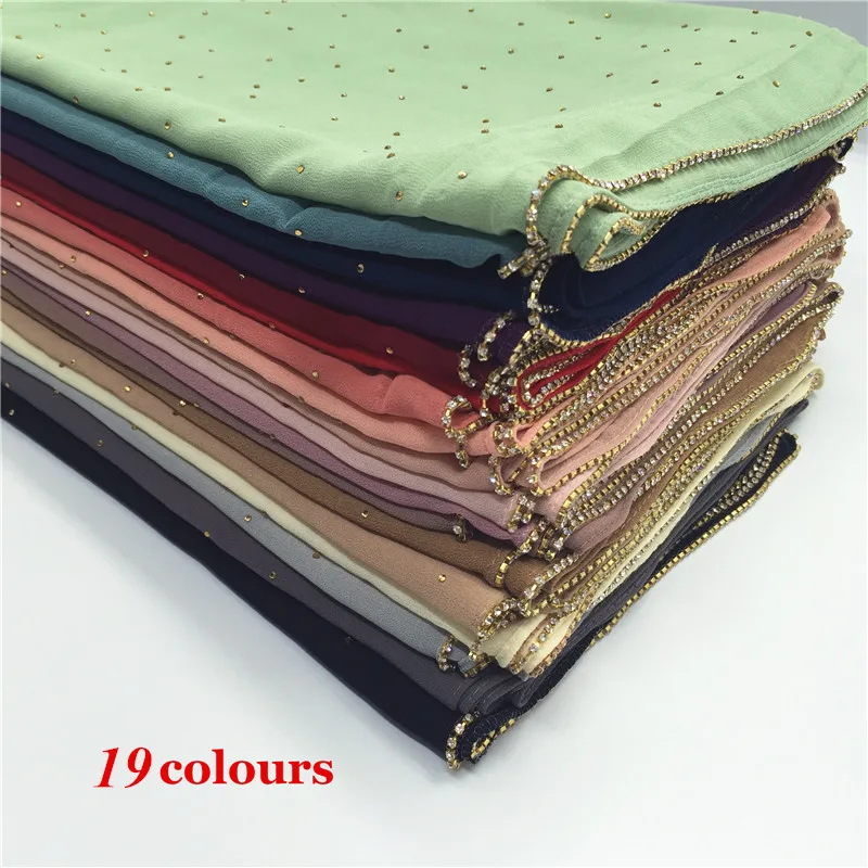 

2019 new design high quality plain bubble beads chiffon solid color shawls hijab muslim luxury scarves/scarf fast shipping free