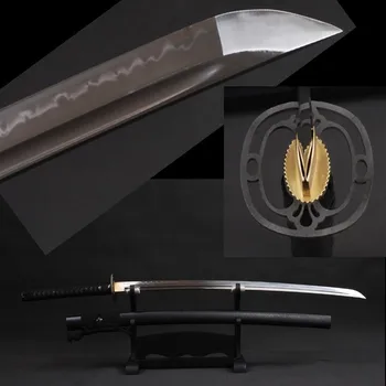 

Clay Tempered Japanese Vintage Samurai Sword Handmade Katana Full Tang 1095 Carbon Steel Shiny Blade Real Hamon Sharp Edge