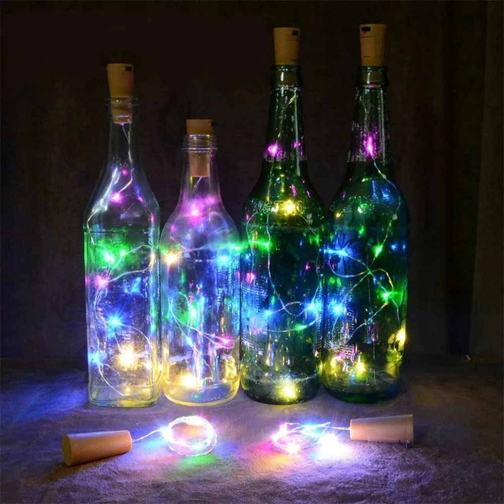 

2M Bottle Stopper Lamp String Light 20 LED Wire Lamp Wine Bottle Decorative Color Led String Lamp Festival DIY Decor Strings