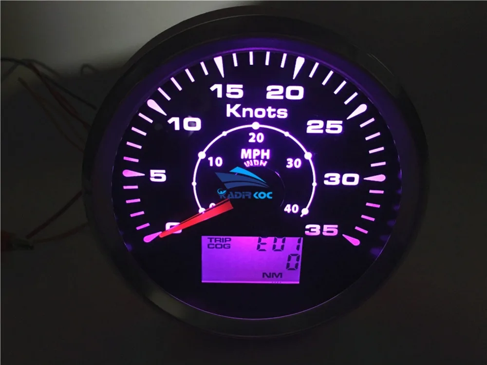 Упаковка из 1 морской 85 мм спидометры GPS 0 35Knots скорость Mileometers LCD одометры 40MPH с