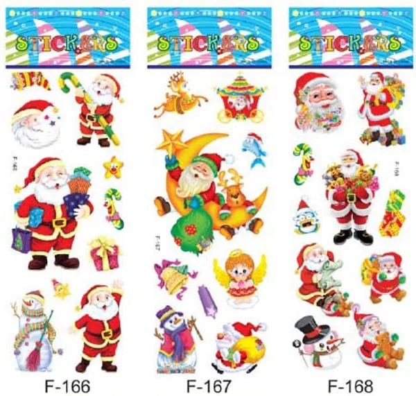 

3pcs lots Christmas stickers Cartoon Santa claus wall sticker Christmas decoration Party supplies Classic toys free shipping