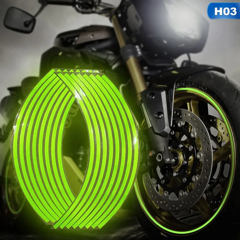 1" 12" 1" 18" мотоциклетные наклейки мото полоски Светоотражающие Обода Колеса для мотоцикла скутера - Цвет: H03 (14Inch)