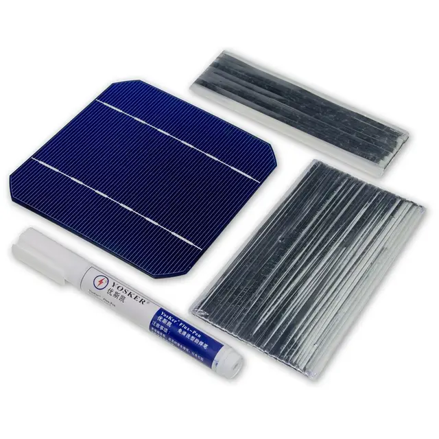  US $35.62  100W DIY Solar Panel Charger Kit 40Pcs Monocrystall Solar Cell 5x5 With 20M Tabbing Wire 2M Busbar 