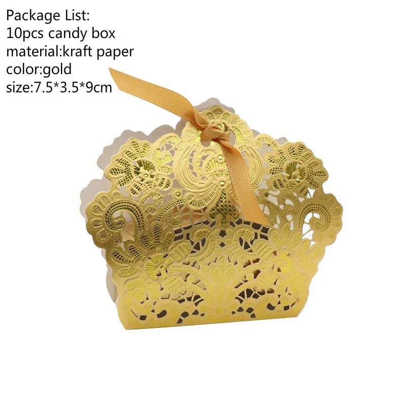 10 шт. лазерная резка конфет коробка любовь сердце бабочка Корона печатная Подарочная коробка для шоколада Детская Игрушка В ванную свадебный душ Свадебная вечеринка - Цвет: 26