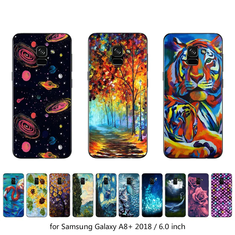 Чехол для Samsung Galaxy A8 + 2018 мягкий силиконовый чехол с принтом Oill Plus A730F телефона |