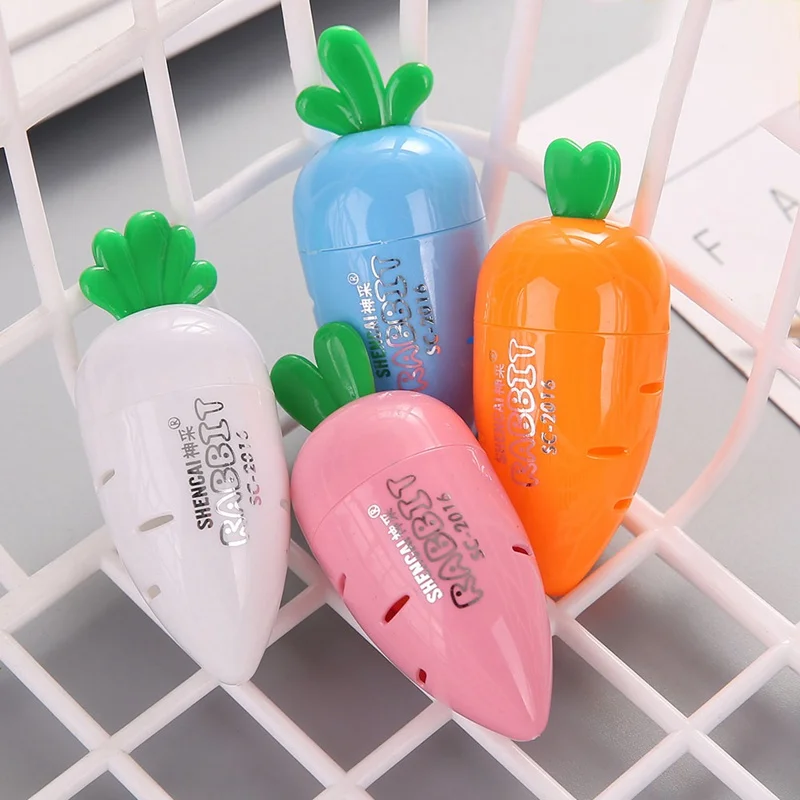 

Cute Kawaii Cartoon Creative Carrot Molding Plastic Pencil Sharpener For Kids School Supplies Stationery Color Random