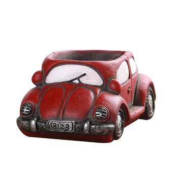 

Creative Retro Car Succulent Plants Flower Pot Micro Landscape Planters Gardening Bonsai Desk Gift (Red)