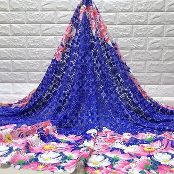 

Royal blue African Lace 2019 French Nigerian Lace Fabric Bridal High Quality Swiss Net Tulle Lace Fabric For Wedding Party
