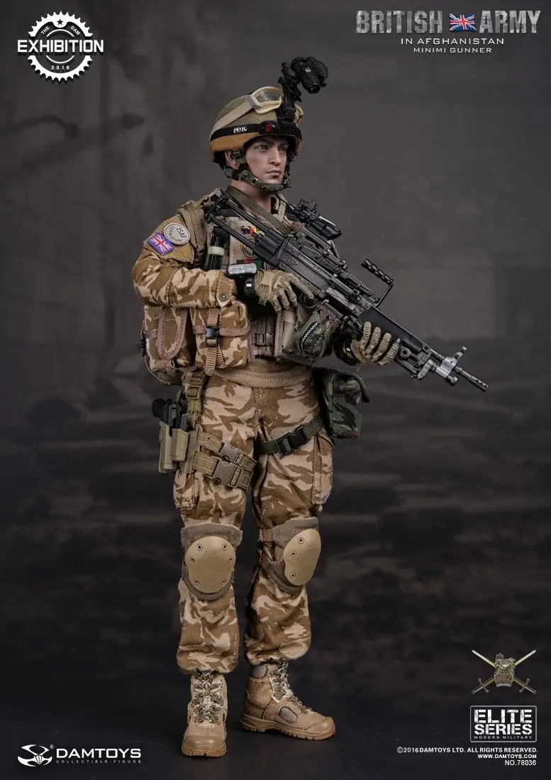 Damtoys CICF Exhibition Edition 78036 британская армия в Afghanistan MINIMI Machinegunner Коллекционная фигурка