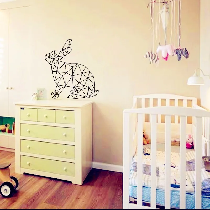 Geometric Animal Wall Sticker Geometry Rabbit Decals 3D Vinyl Wall Art