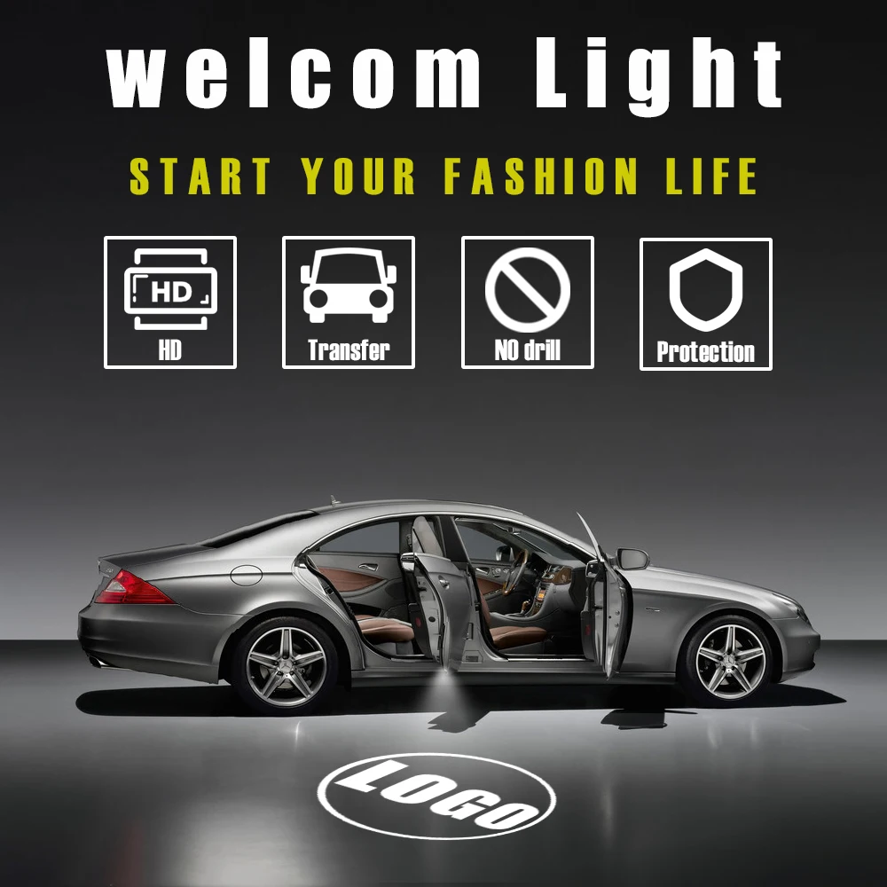 2 шт. декоративный светильник для автомобиля для VW Volkswagen Golf 4 MK4 Golf 5 Golf 6 Golf 7 светодиодный светильник для двери автомобиля светильник-призрак аксессуары