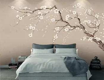 

3d photo wallpaper bed room custom 3d mural Chinese plum blossom photo sofa TV background wall non-woven wallpaper for wall 3d