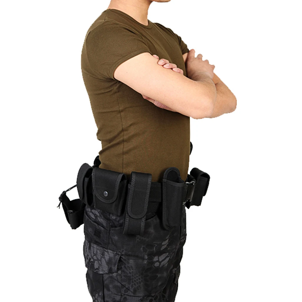 1 комплект, военный тактический поясной ремень, сумка, оборудование, полицейский охранник, радио кобура, фонарик, сумка