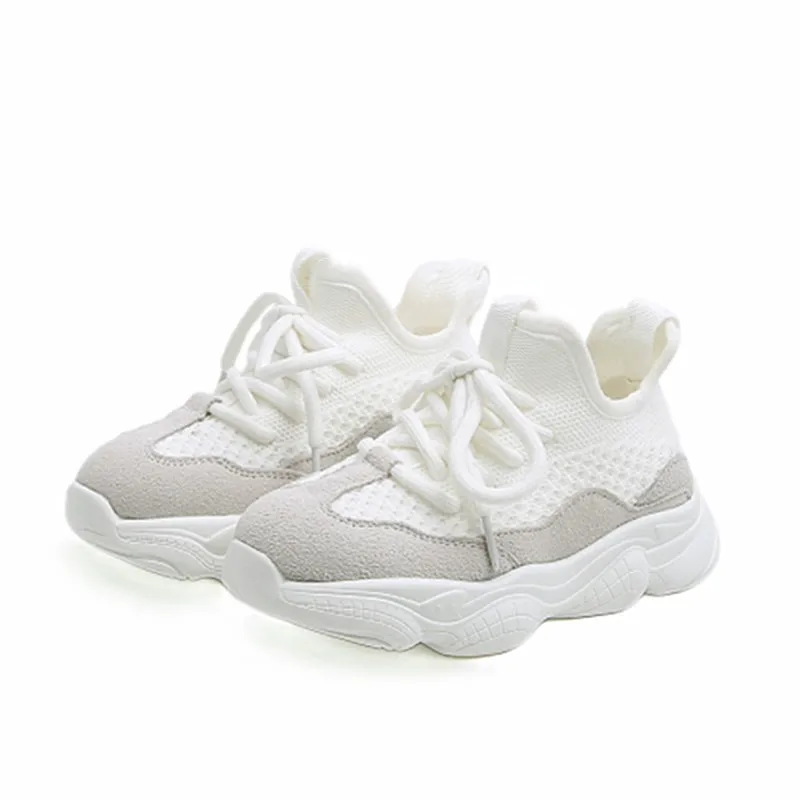 

DIMI Children's Shoes 2019 Spring Girl's Soft-soled Genuine Leather Suede Shoes Fashion Brand Breathable Boys Net Cloth Sneakers