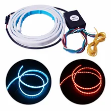 4.7″ 3 Color Flowing Type DRL Trunk Box Turn Signals Rear Lights LED Strips Car Braking Light Day Running Lights Decoration Lamp