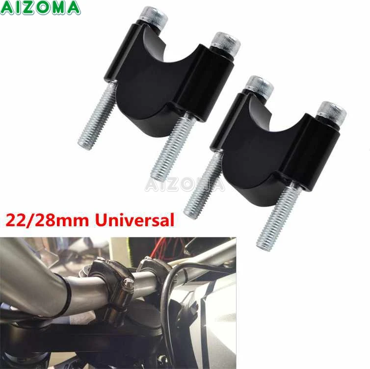 Black 22/28mm Motorcycles Universal Handlebar Mount Clamp Lifter Riser