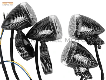 

39mm / 41mm Motorcycle Carbon Fiber Bullet Turn Signal Fog Light Relocation Fork Clamp Case for Harley