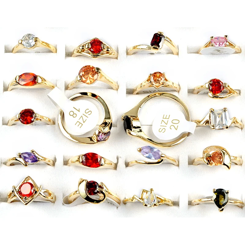 Wholesale Mix Lots 5pcs Fashion Crystal Rings For Women Mixed Pattern