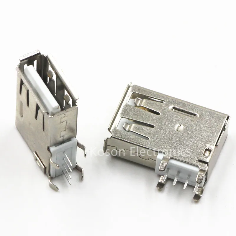 10PCS USB Type A Female Socket A/F 90 degree Female Socket Connector 