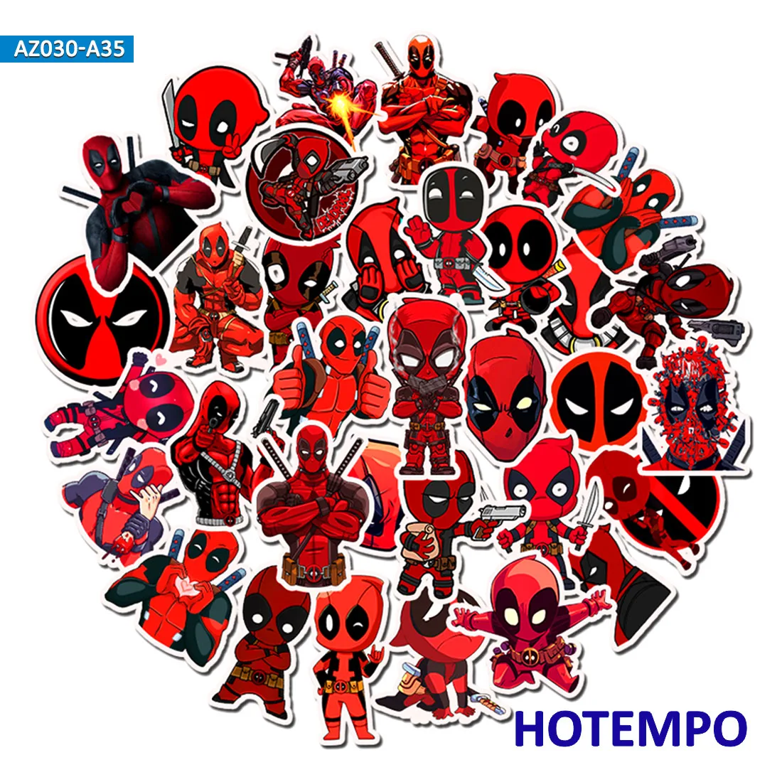 35 قطعة بطل السوبر الأعجوبة Deadpool ملصقات ل للهاتف المحمول والحاسوب المحمول الأمتعة حقيبة الغيتار دراجة التزلج ملصقات مصورة