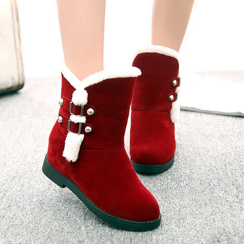 Sougen Ankle Boots For Women Winter Shoes 2015 Plam Leather Branded ...