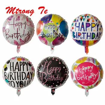 

50pcs 18inch Round Printed Boy Girls Birthday Helium Foil Balloons Happy Birthday Balloon Party Decoration Kids Toy Decoration