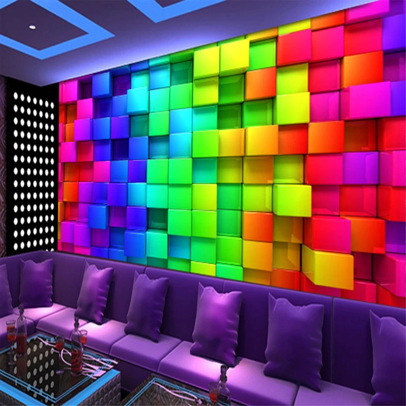 Beibehang Ktv Loja de Roupas Papel Parede Noite Bar Personalizado 3d Mosaico Decoração Teto Fresco